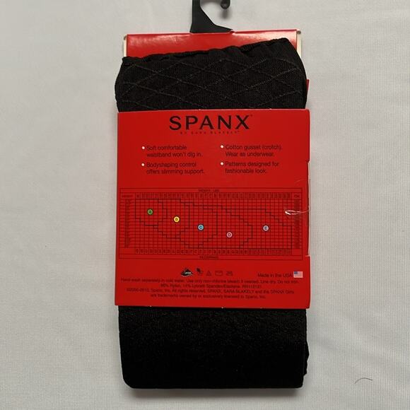 SPANX Patterned Bodyshaping Tight-End Tights Black Diamond Foil Size B - Picture 4 of 8
